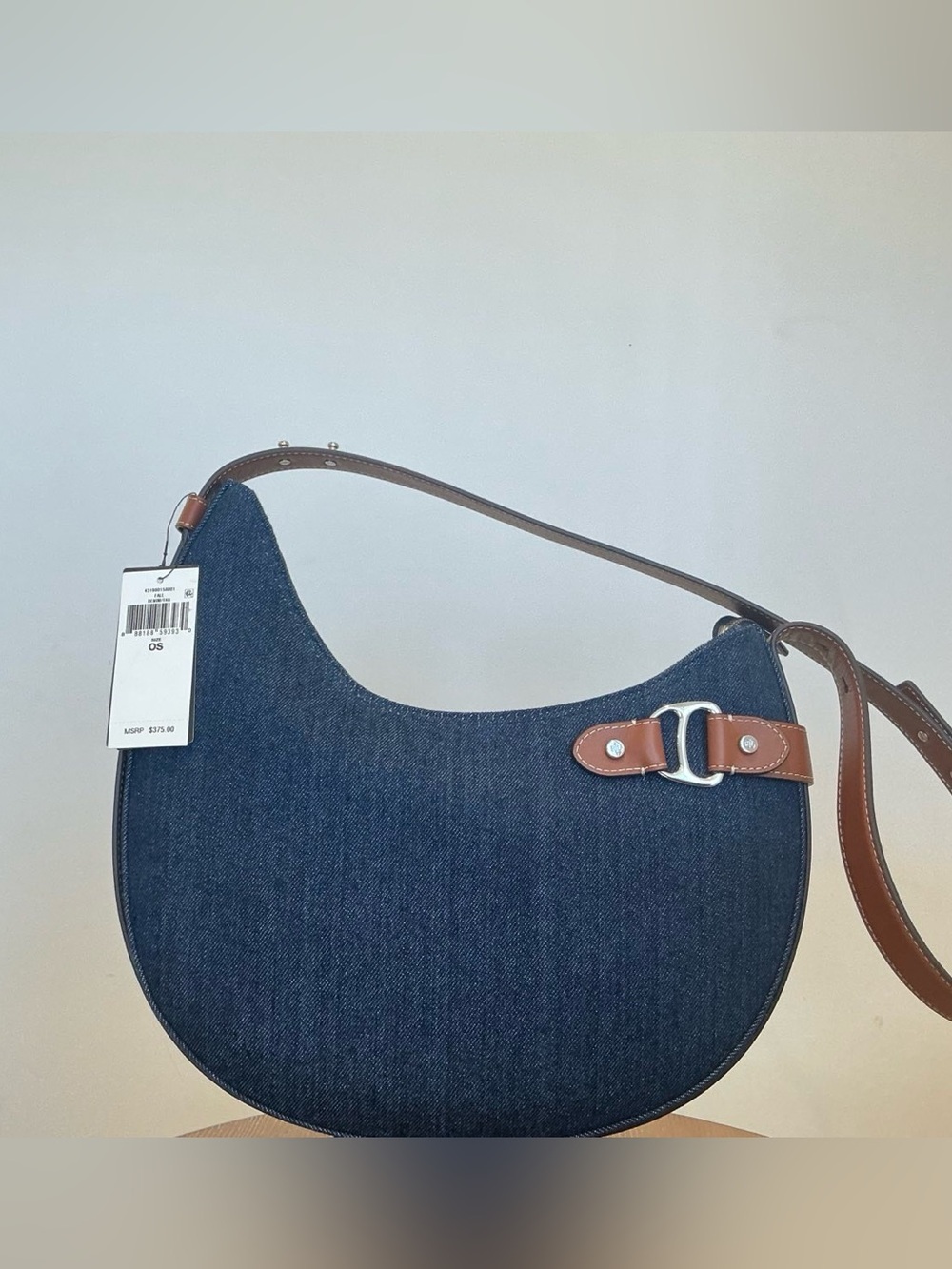 Lauren Ralph Lauren Tasha Small Shoulder Bag Canvas rinse wash denim/auren tan - Picture 7 of 10